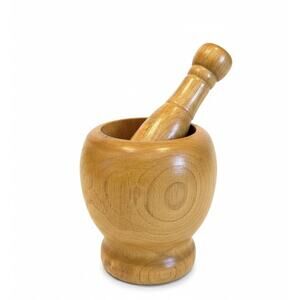 Handmade 4½" Wooden Mortar & Pestle Herb Spice Grinder Masher MCM Primitive GUC